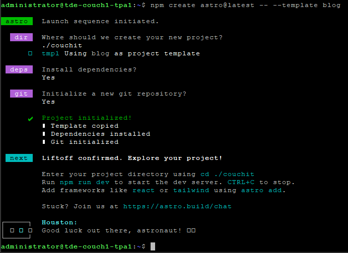 Installing Astro